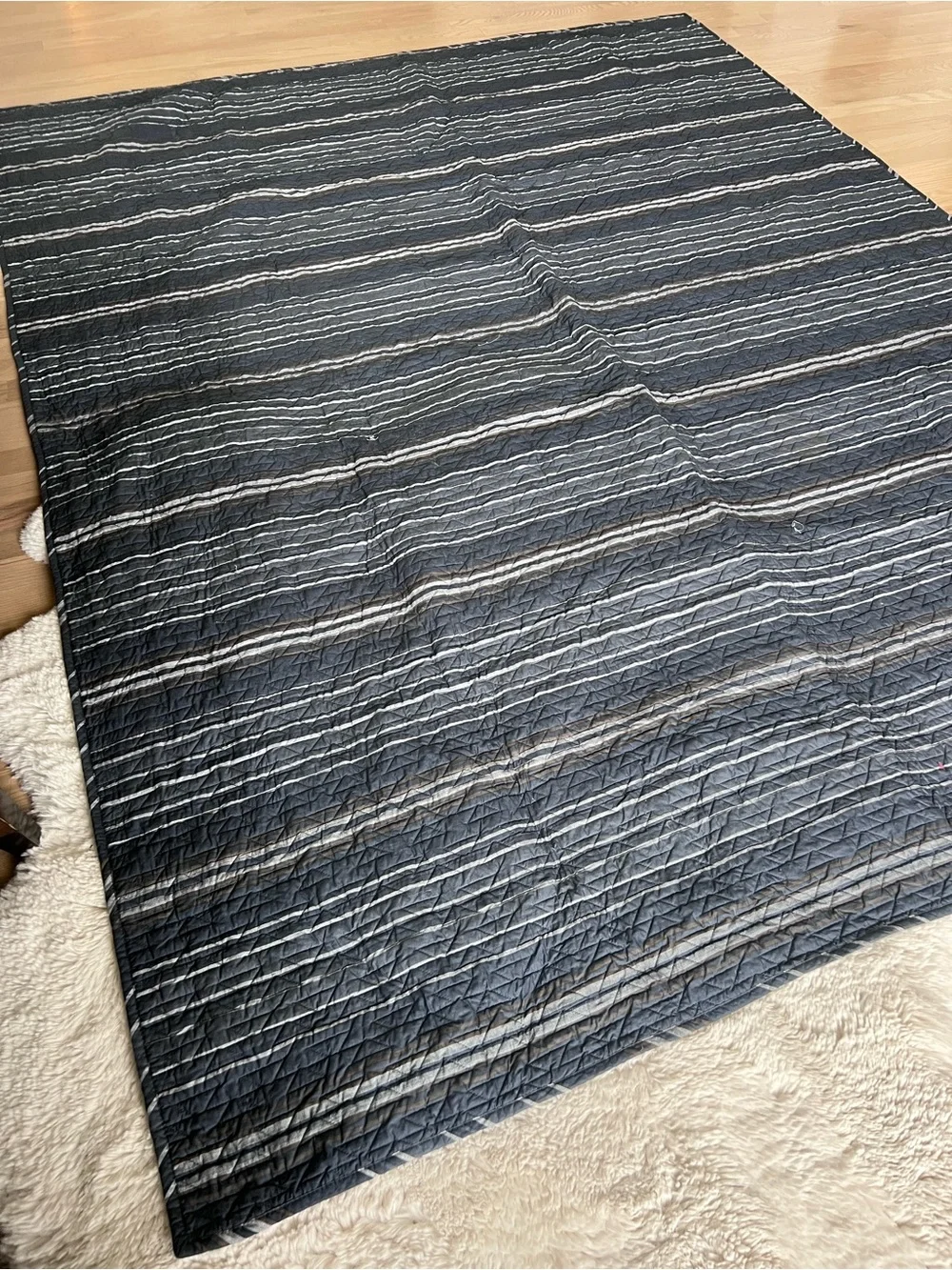 Pendleton Navy and White Striped quilt Set